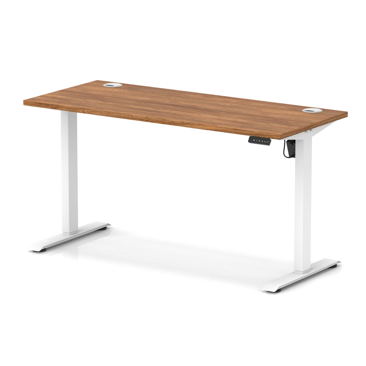 Dynamic Air Lite Slimline 1400mm desk in Walnut with white legs