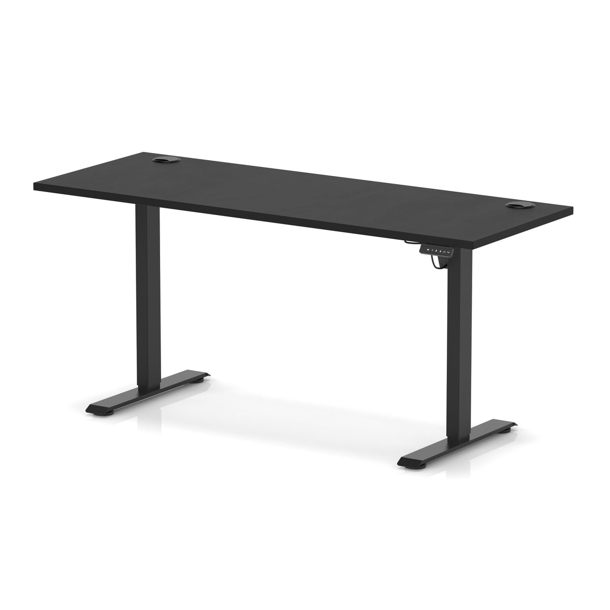 Dynamic Air Lite Slimline 1600mm desk in Black with black legs