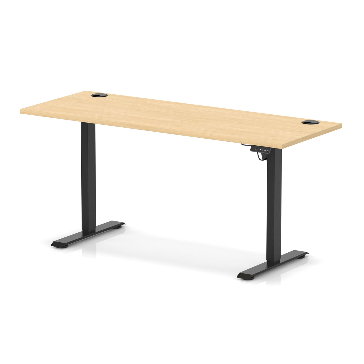 Dynamic Air Lite Slimline 1600mm desk in Maple with black legs