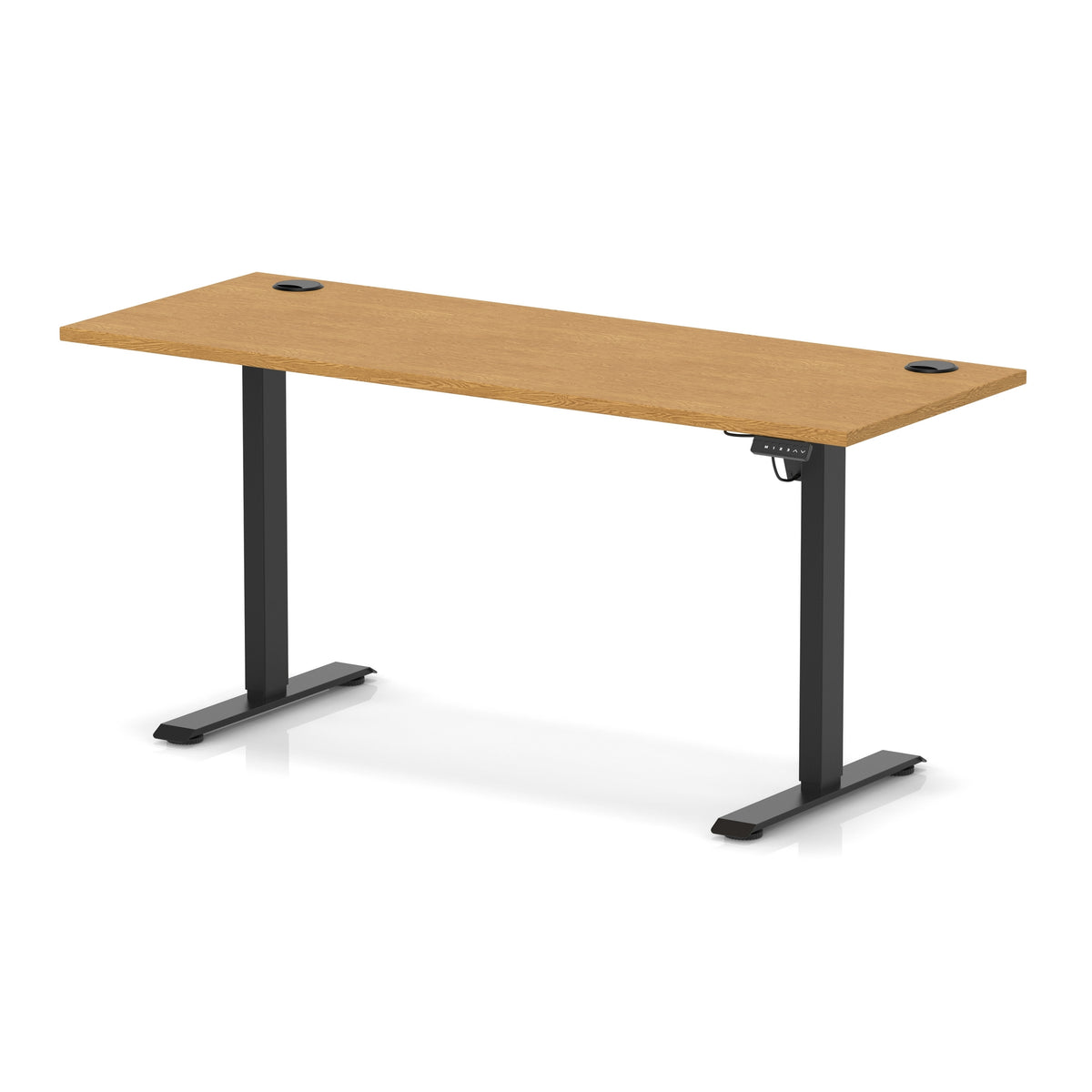 Dynamic Air Lite Slimline 1600mm desk in Oak with black legs