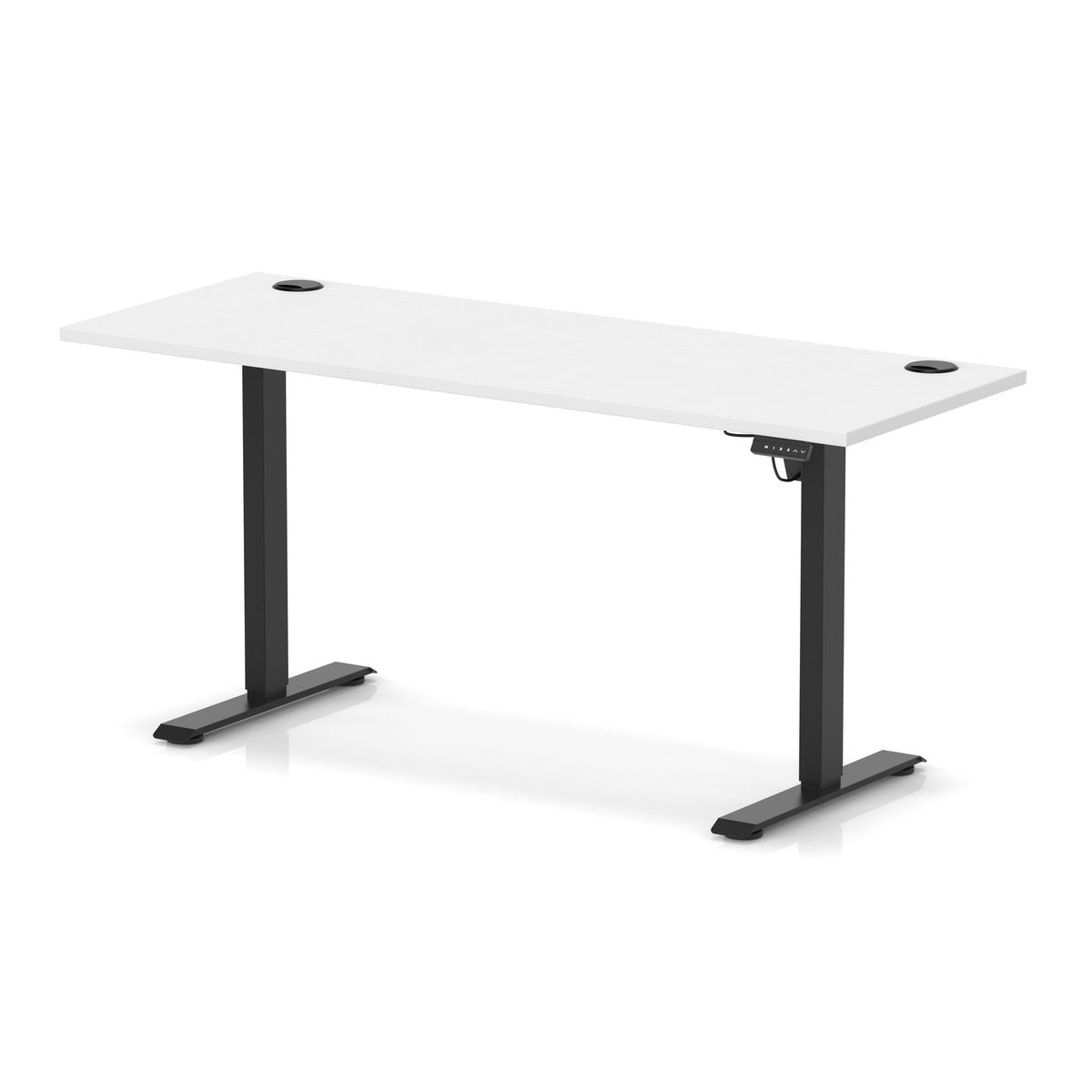 Dynamic Air Lite Slimline 1600mm desk in White with black legs