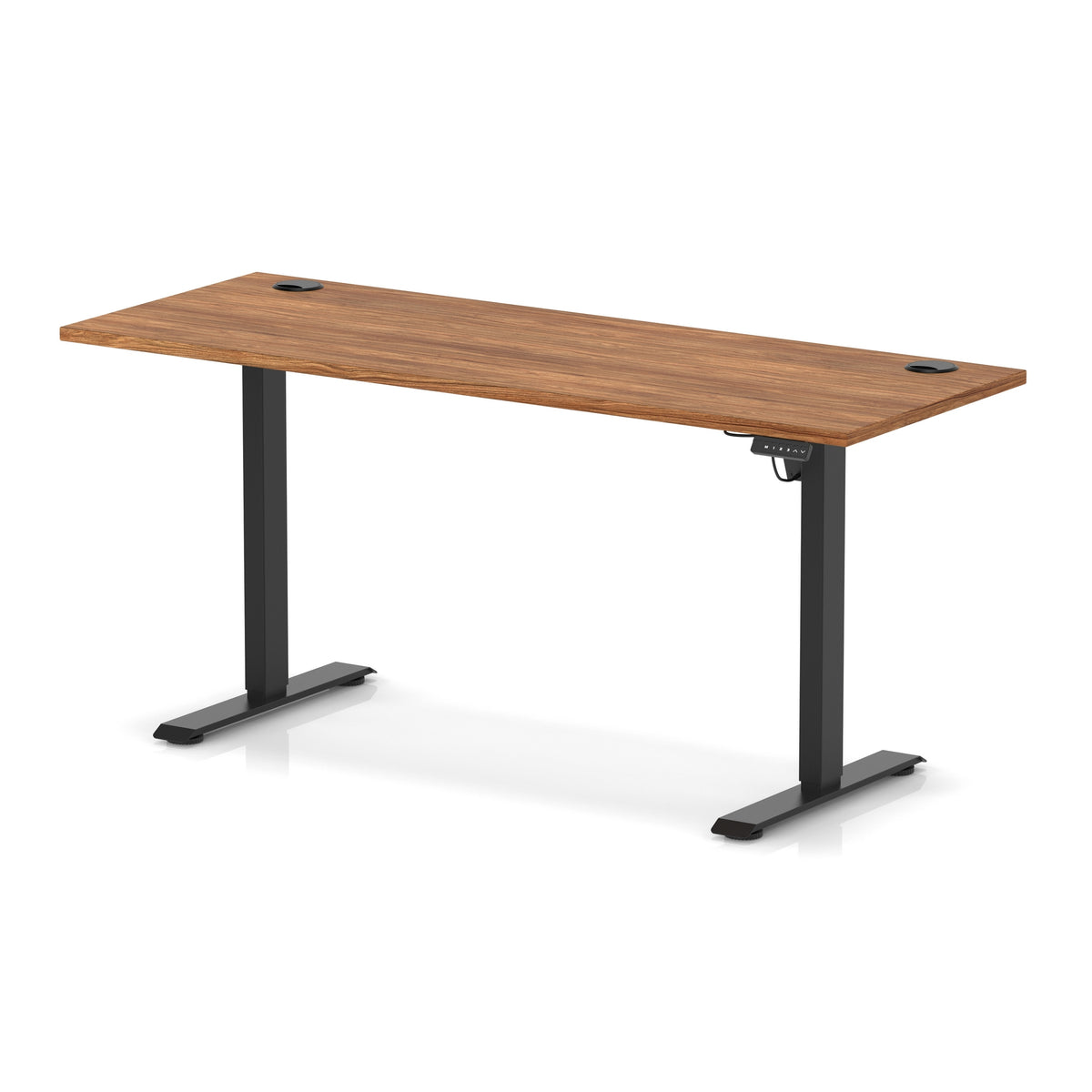 Dynamic Air Lite Slimline 1600mm desk in Walnut with black legs