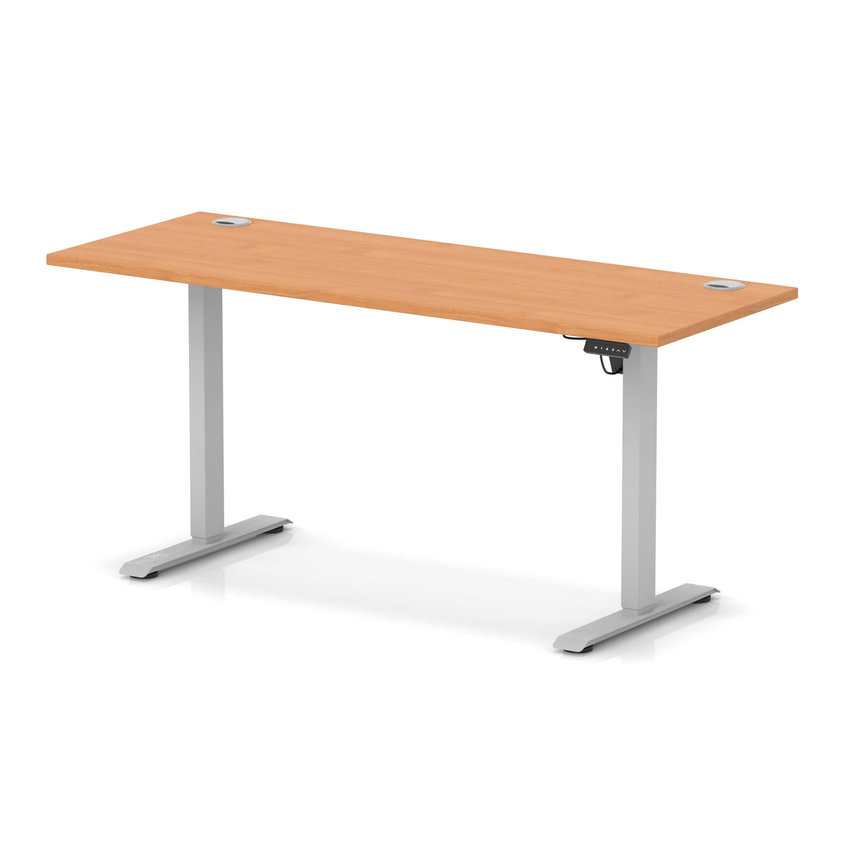 Dynamic Air Lite Slimline 1600mm desk in Beech with silver legs