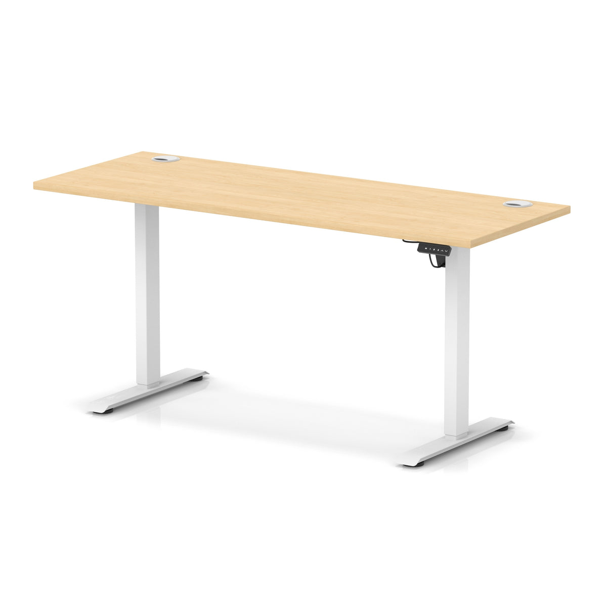 Dynamic Air Lite Slimline 1600mm desk in Maple with white legs