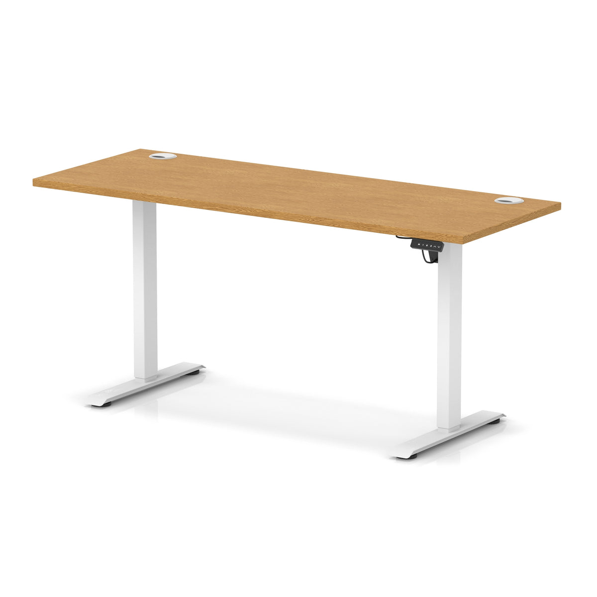 Dynamic Air Lite Slimline 1600mm desk in Oak with white legs