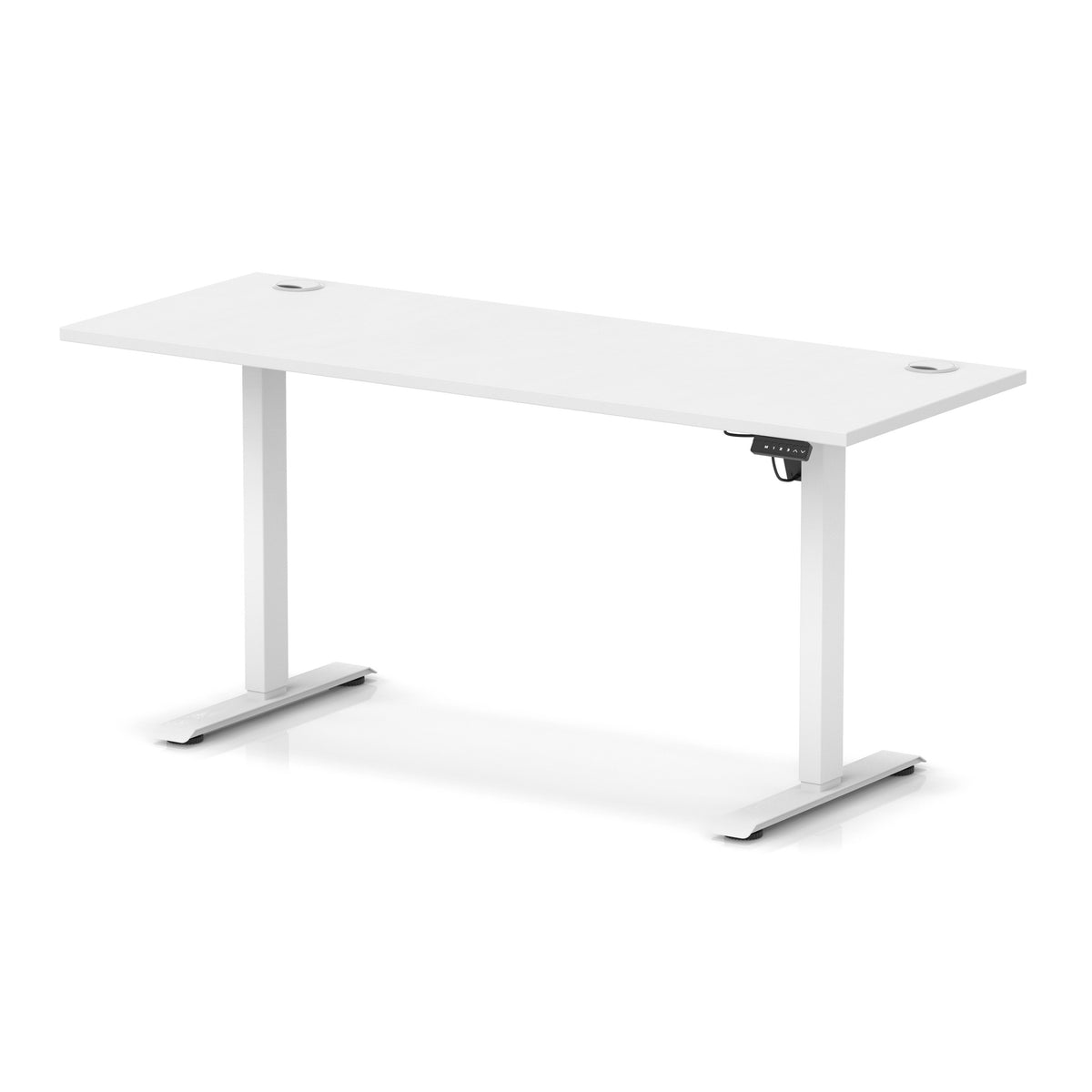 Dynamic Air Lite Slimline 1600mm desk in White with white legs