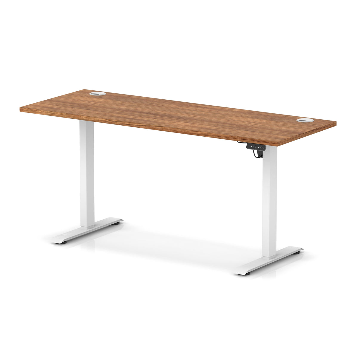 Dynamic Air Lite Slimline 1600mm desk in Walnut with white legs