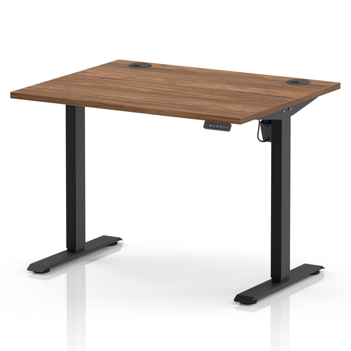Dynamic Air Lite 1000mm desk in Walnut with black legs
