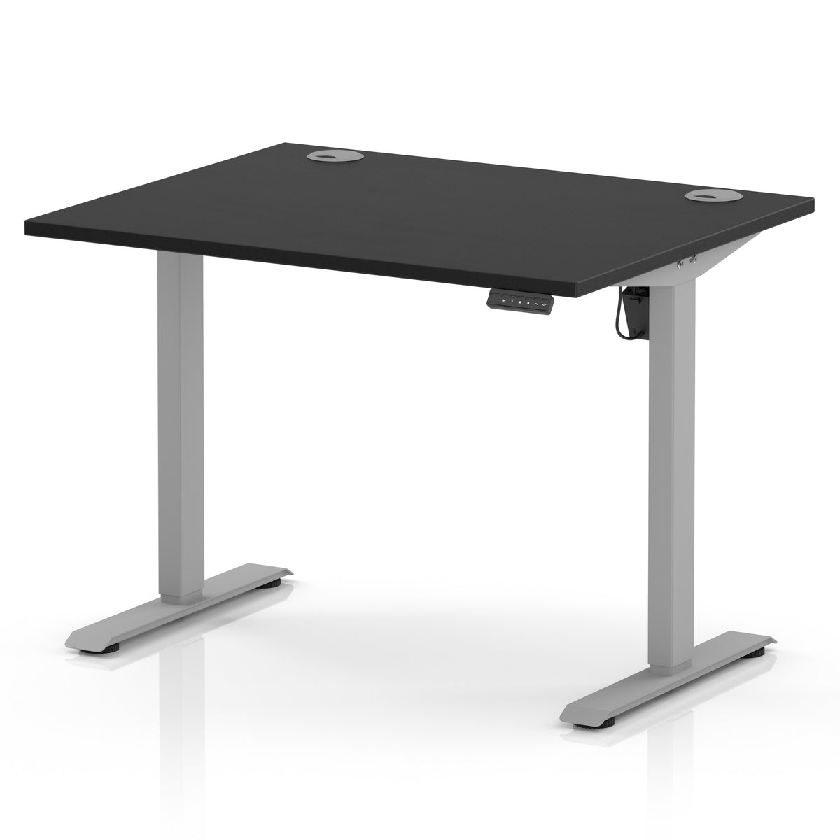 Dynamic Air Lite 1000mm desk in Black with silver legs