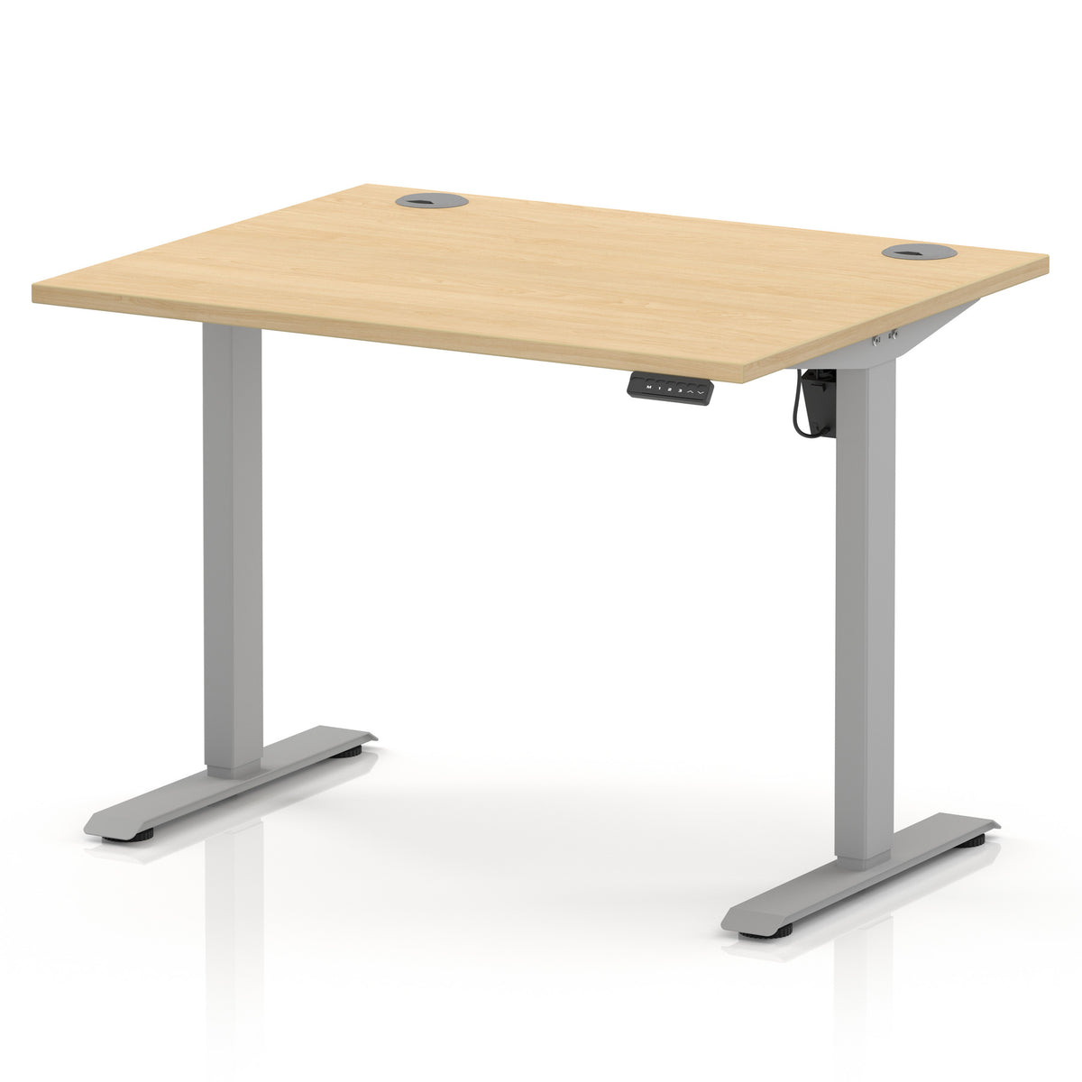Dynamic Air Lite 1000mm desk in Maple with silver legs