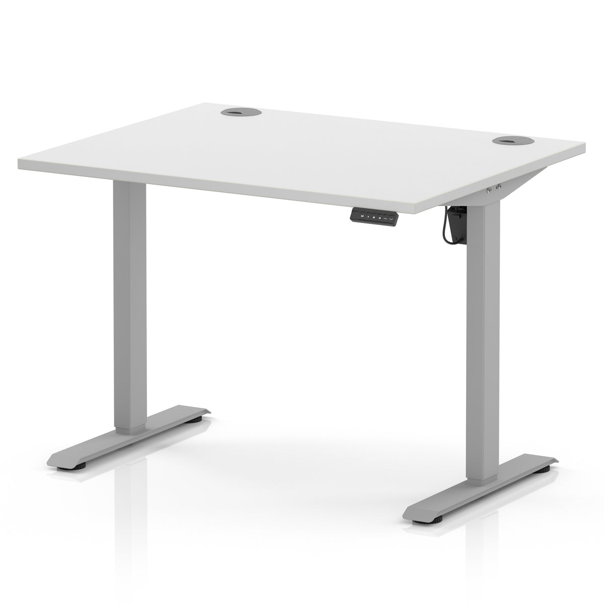 Dynamic Air Lite 1000mm desk in White with silver legs