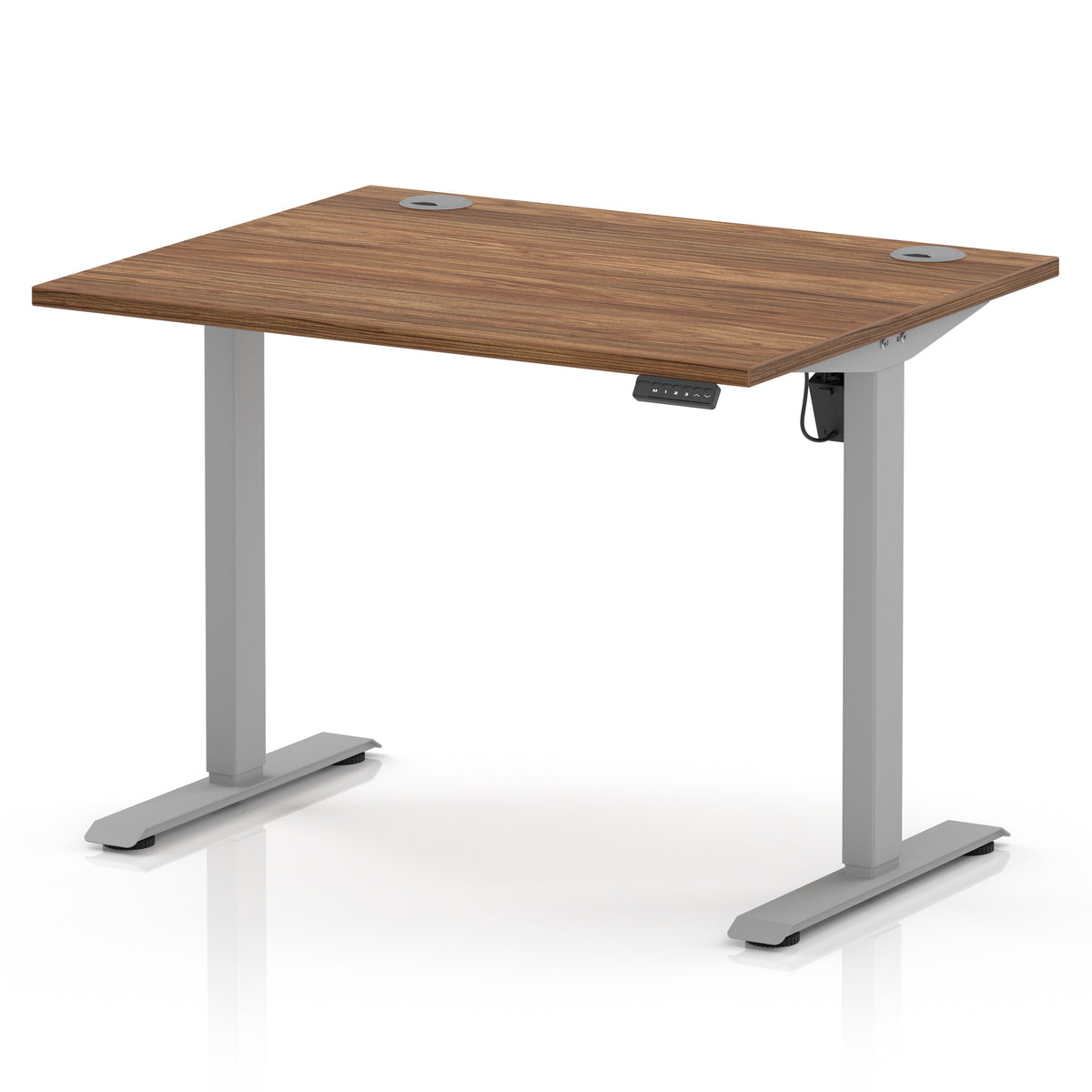 Dynamic Air Lite 1000mm desk in Walnut with silver legs