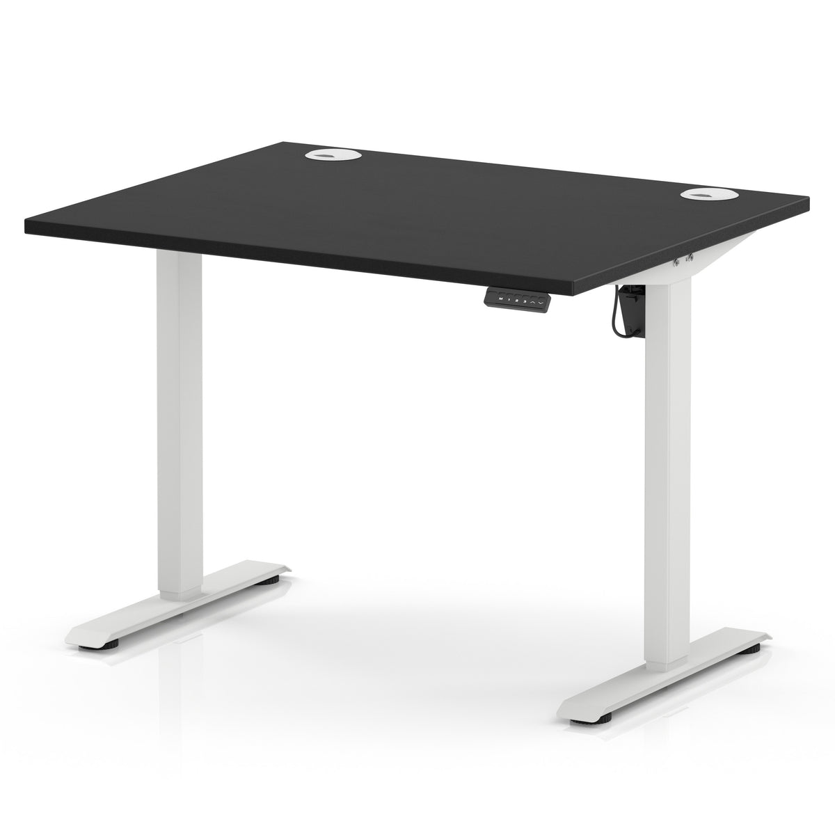 Dynamic Air Lite 1000mm desk in Black with white legs