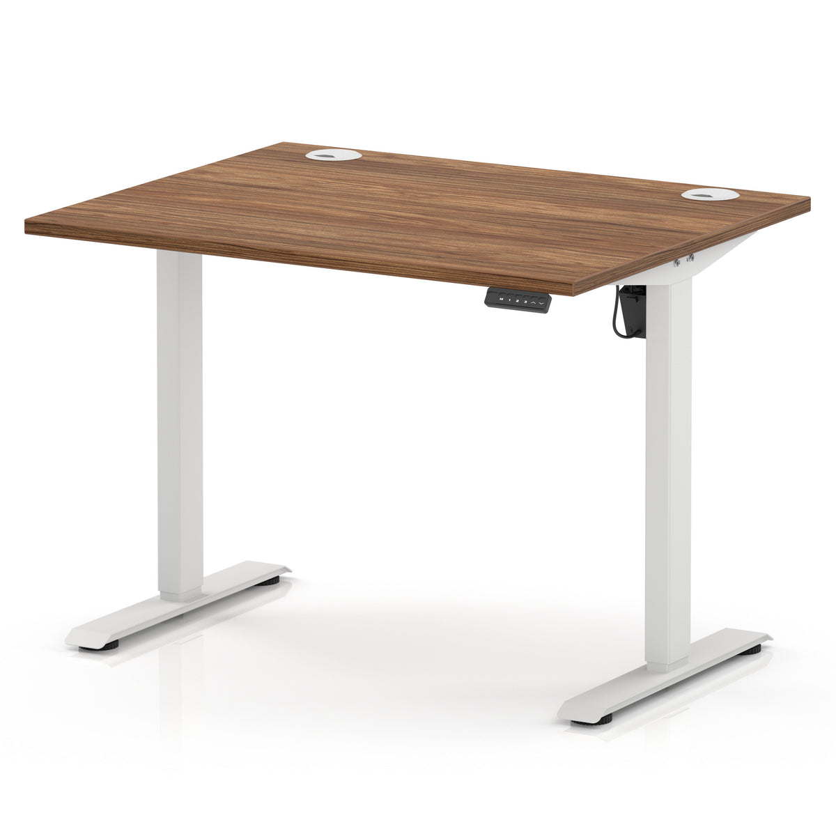 Dynamic Air Lite 1000mm desk in Walnut with white legs
