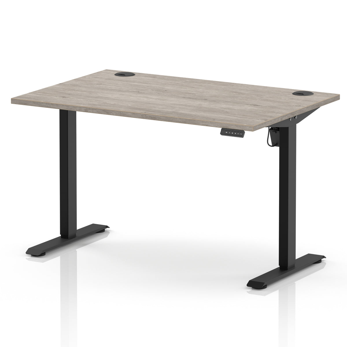 Dynamic Air Lite 1200mm desk in Grey Oak with black legs