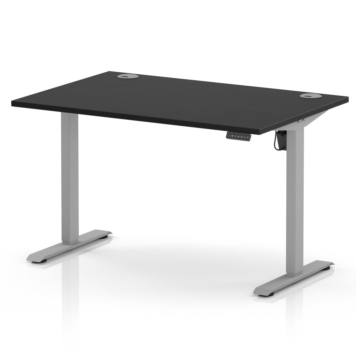 Dynamic Air Lite 1200mm desk in Black with silver legs