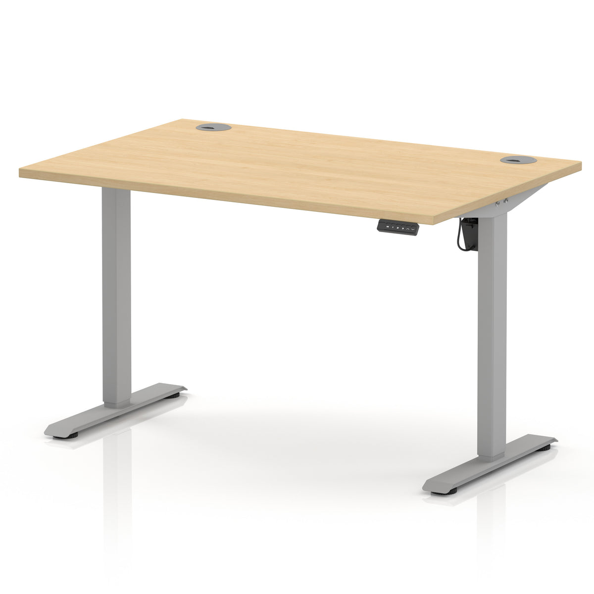 Dynamic Air Lite 1200mm desk in Maple with silver legs