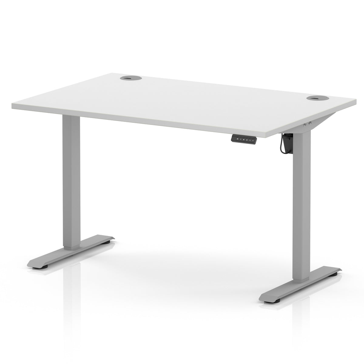 Dynamic Air Lite 1200mm desk in White with silver legs