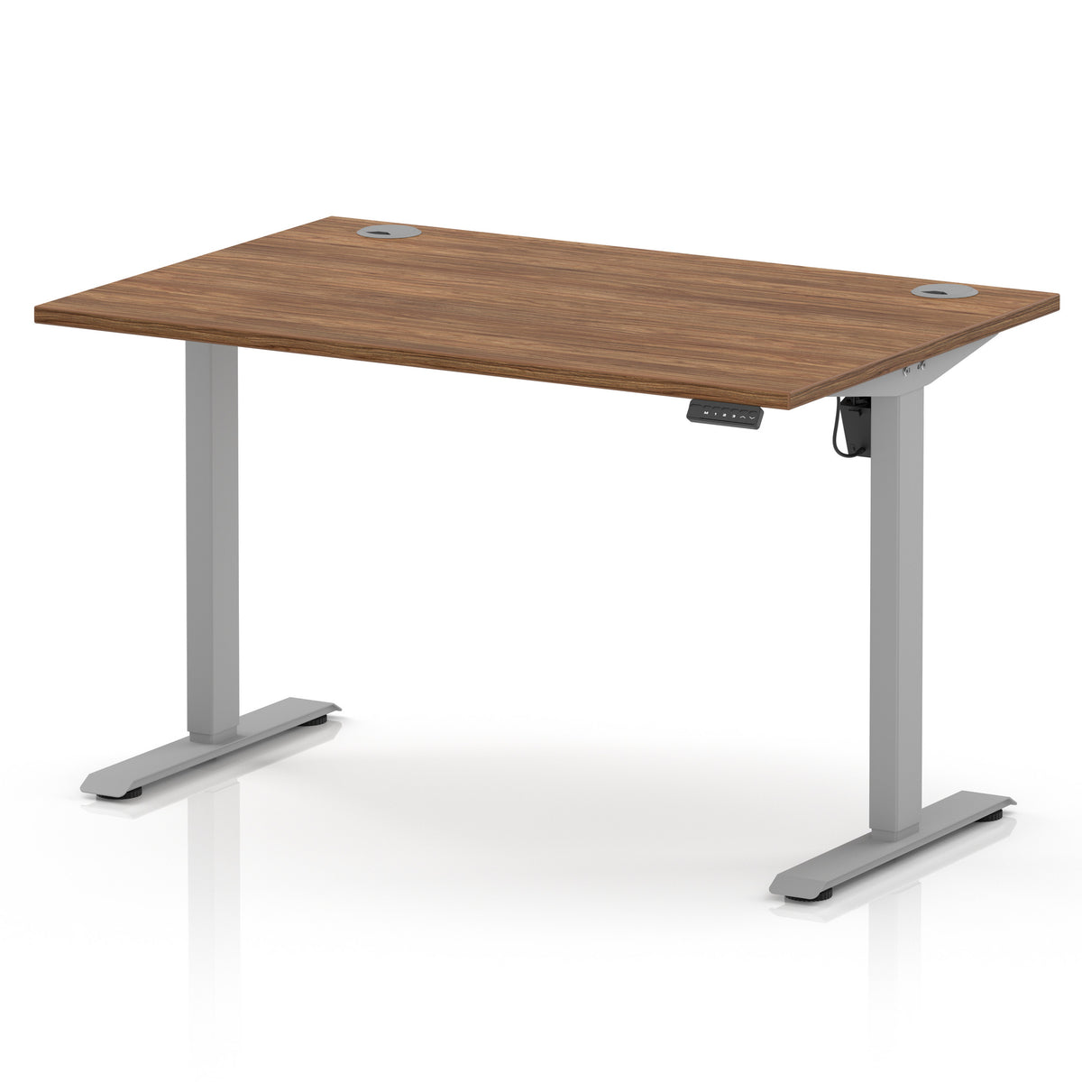 Dynamic Air Lite 1200mm desk in Walnut with silver legs