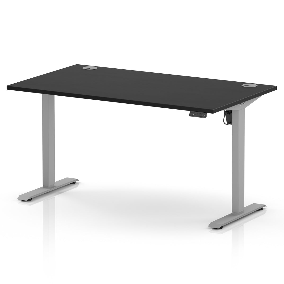 Dynamic Air Lite 1400mm desk in Black with silver legs