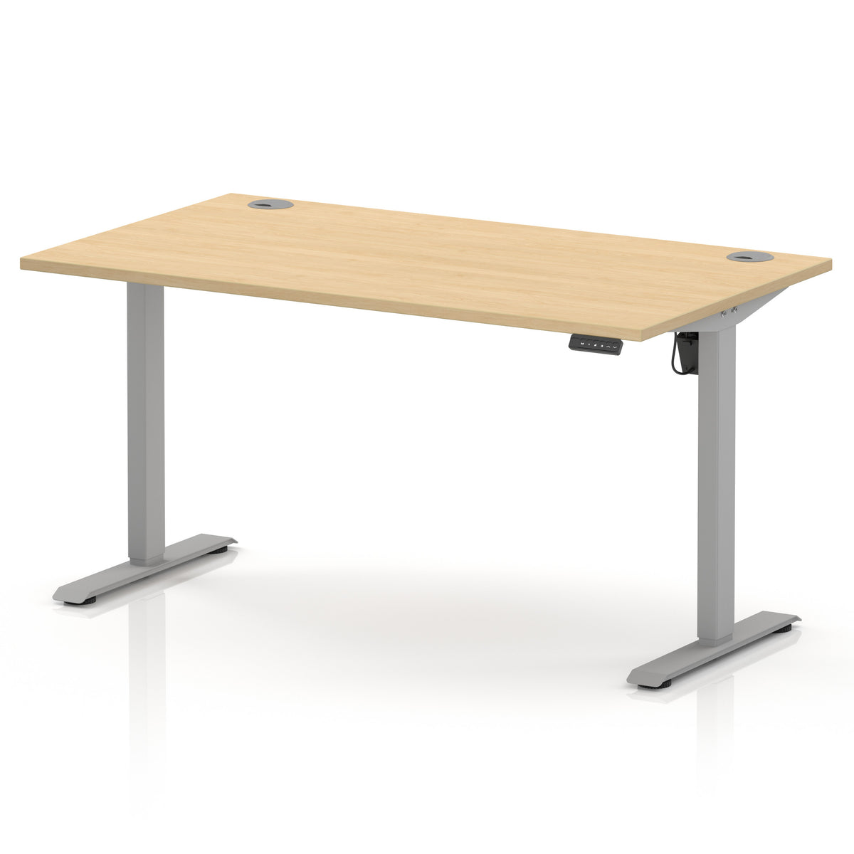 Dynamic Air Lite 1400mm desk in Maple with silver legs