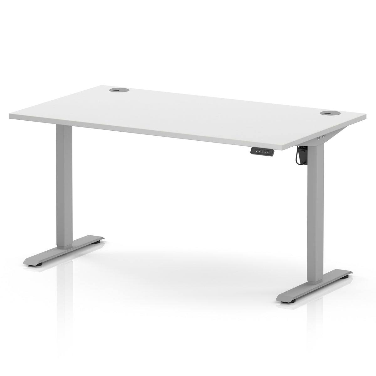 Dynamic Air Lite 1400mm desk in White with silver legs