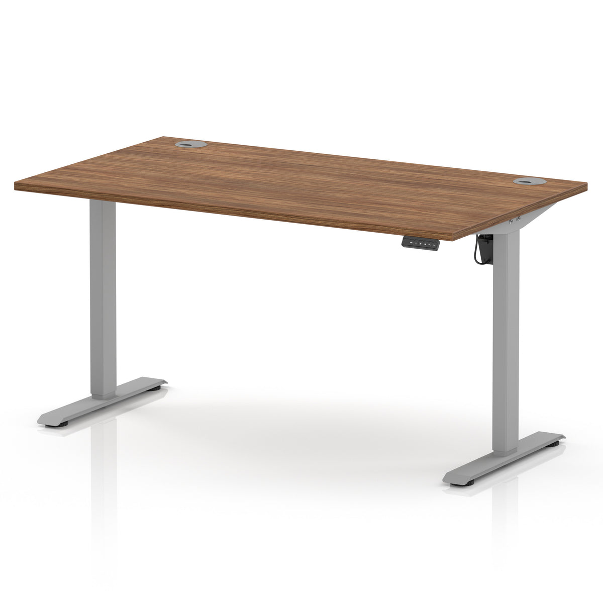 Dynamic Air Lite 1400mm desk in Walnut with silver legs