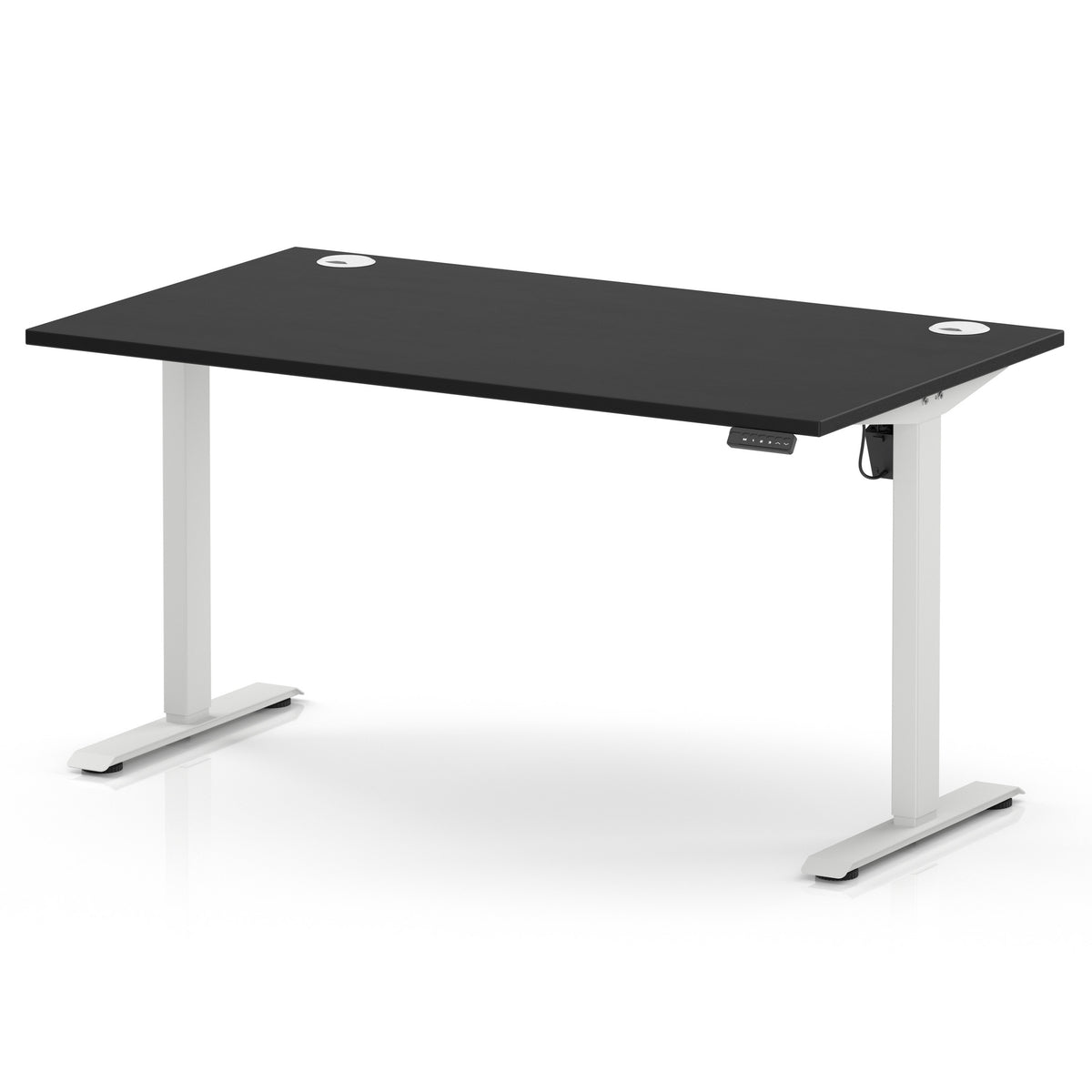 Dynamic Air Lite 1400mm desk in Black with white legs