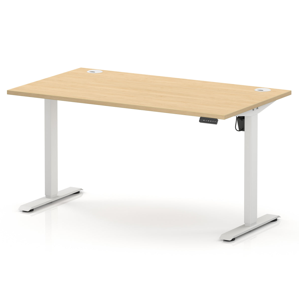 Dynamic Air Lite 1400mm desk in Maple with white legs