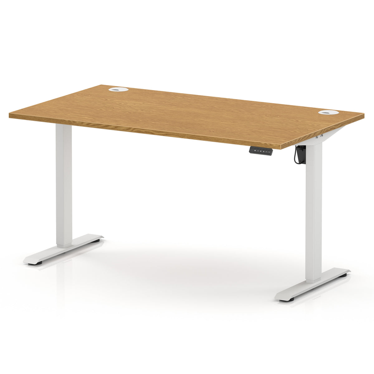 Dynamic Air Lite 1400mm desk in Oak with white legs