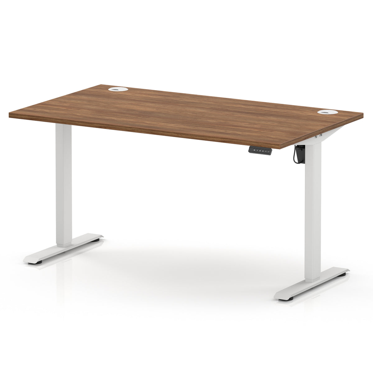 Dynamic Air Lite 1400mm desk in Walnut with white legs