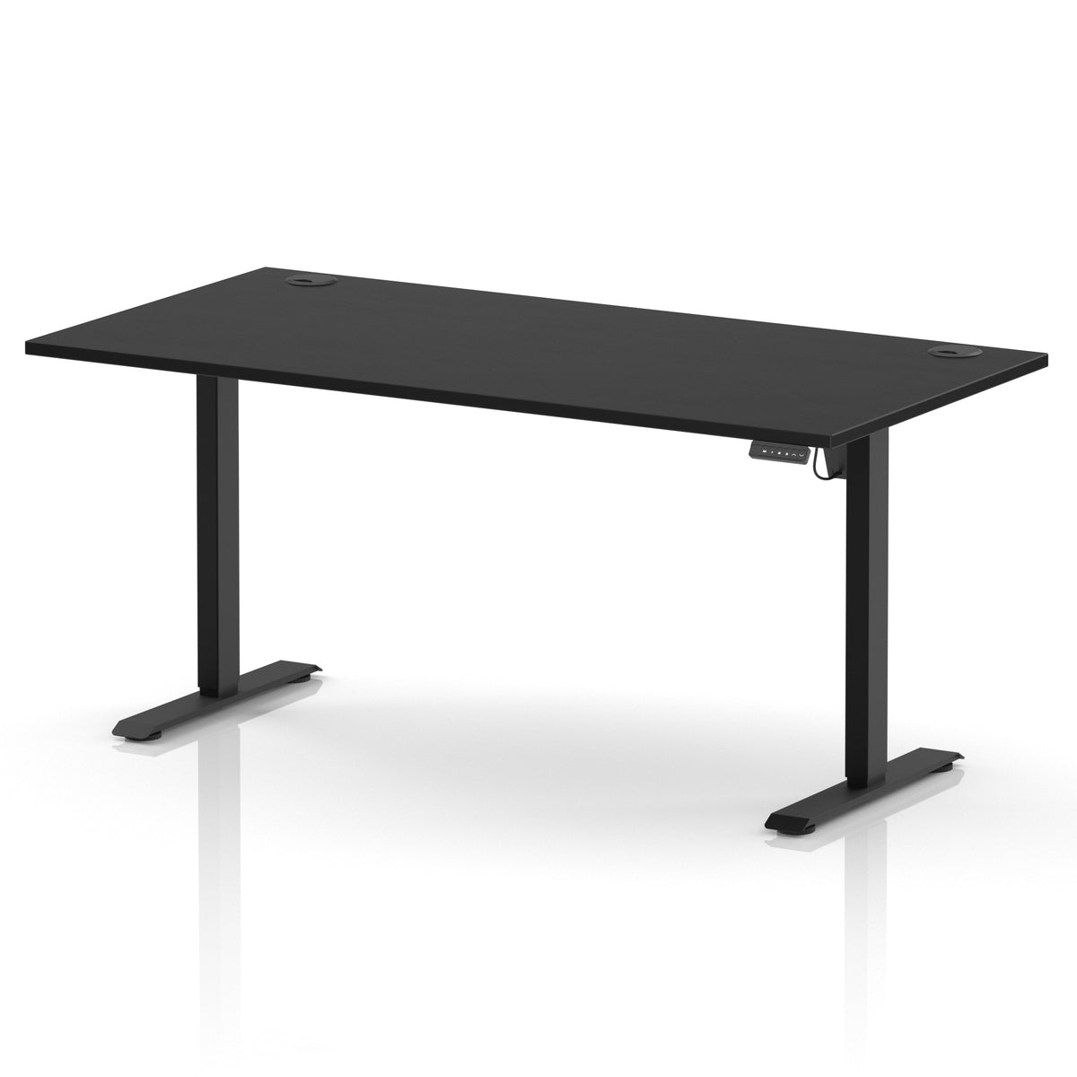 Dynamic Air Lite 1600mm desk in Black with black legs