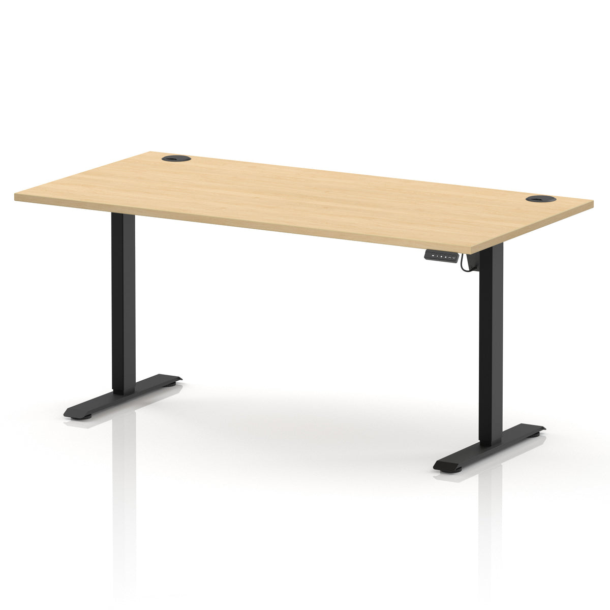 Dynamic Air Lite 1600mm desk in Maple with black legs