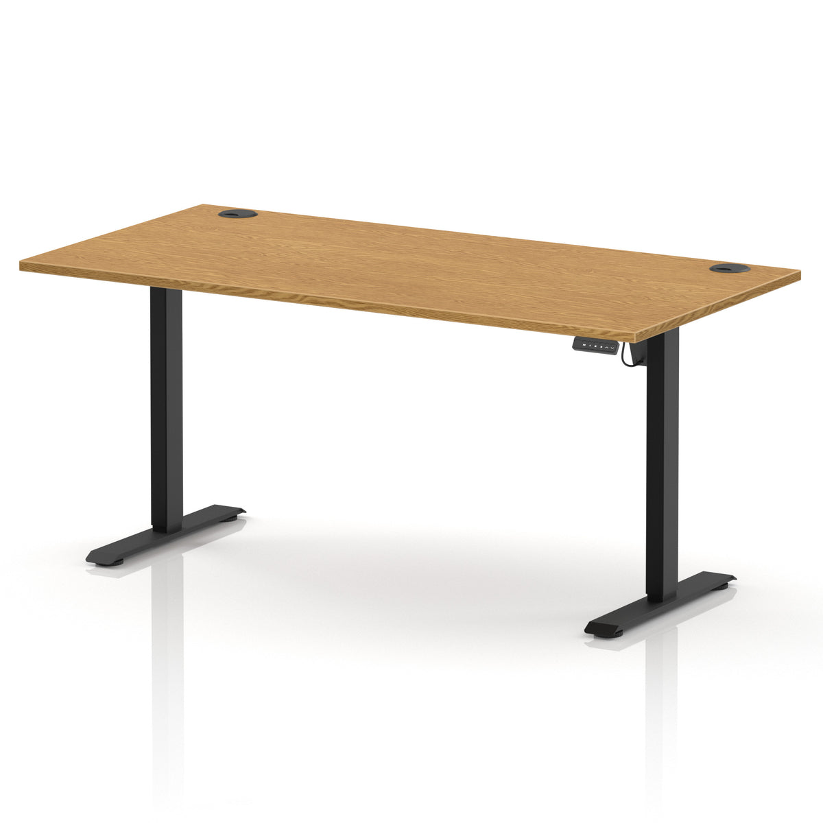 Dynamic Air Lite 1600mm desk in Oak with black legs