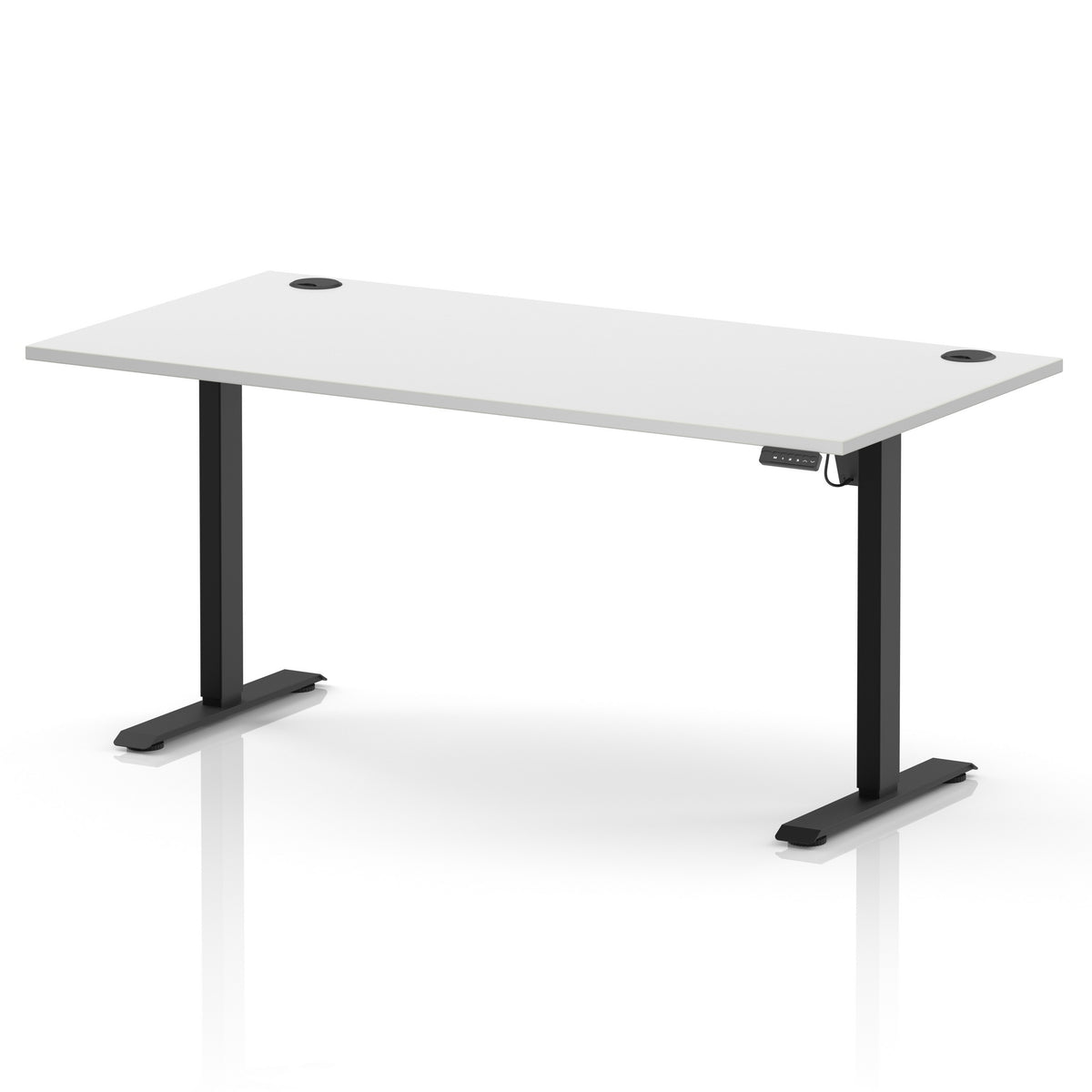 Dynamic Air Lite 1600mm desk in White with black legs