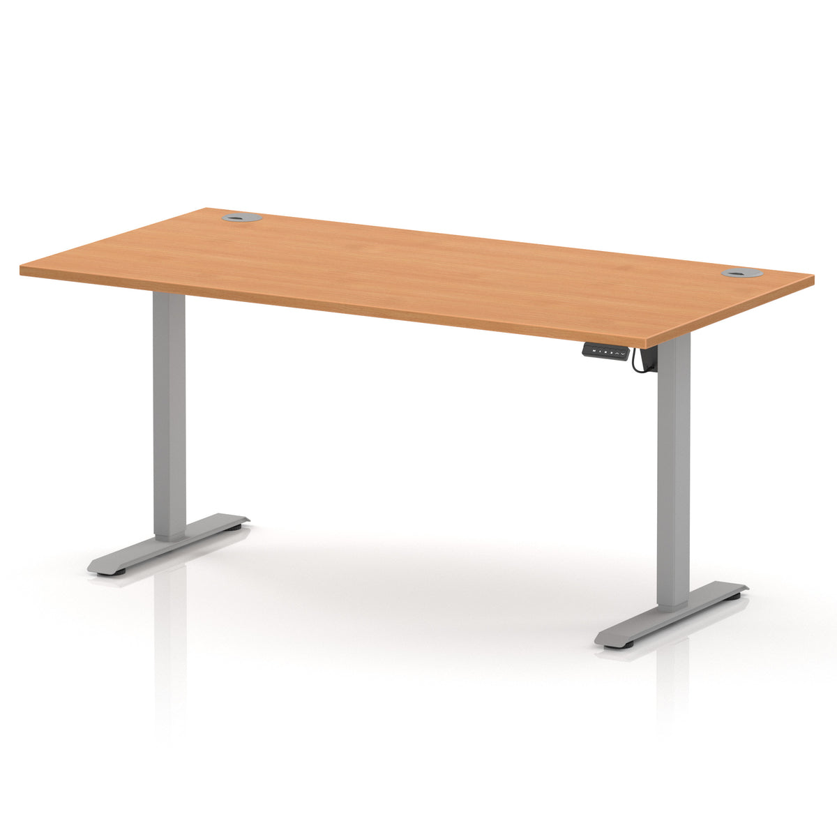 Dynamic Air Lite 1600mm desk in Beech with silver legs