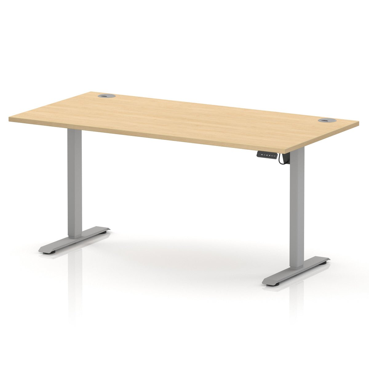 Dynamic Air Lite 1600mm desk in Maple with silver legs