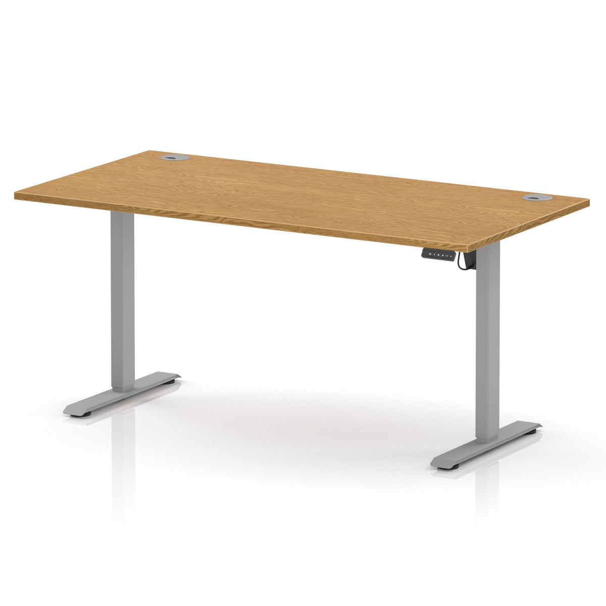 Dynamic Air Lite 1600mm desk in Oak with silver legs
