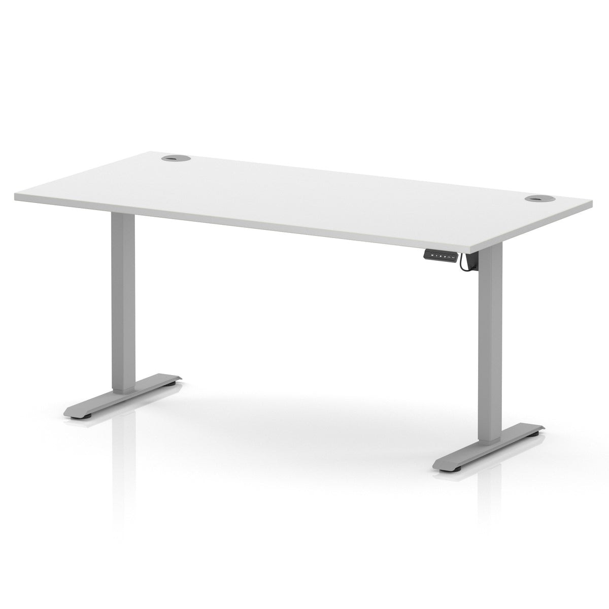 Dynamic Air Lite 1600mm desk in White with silver legs