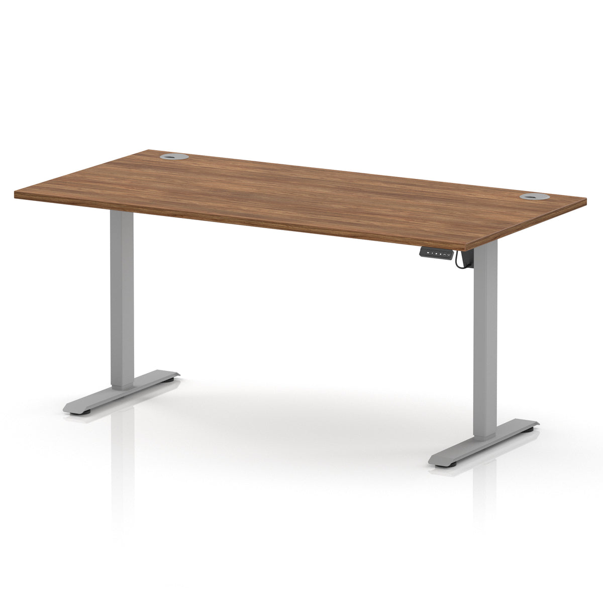 Dynamic Air Lite 1600mm desk in Walnut with silver legs