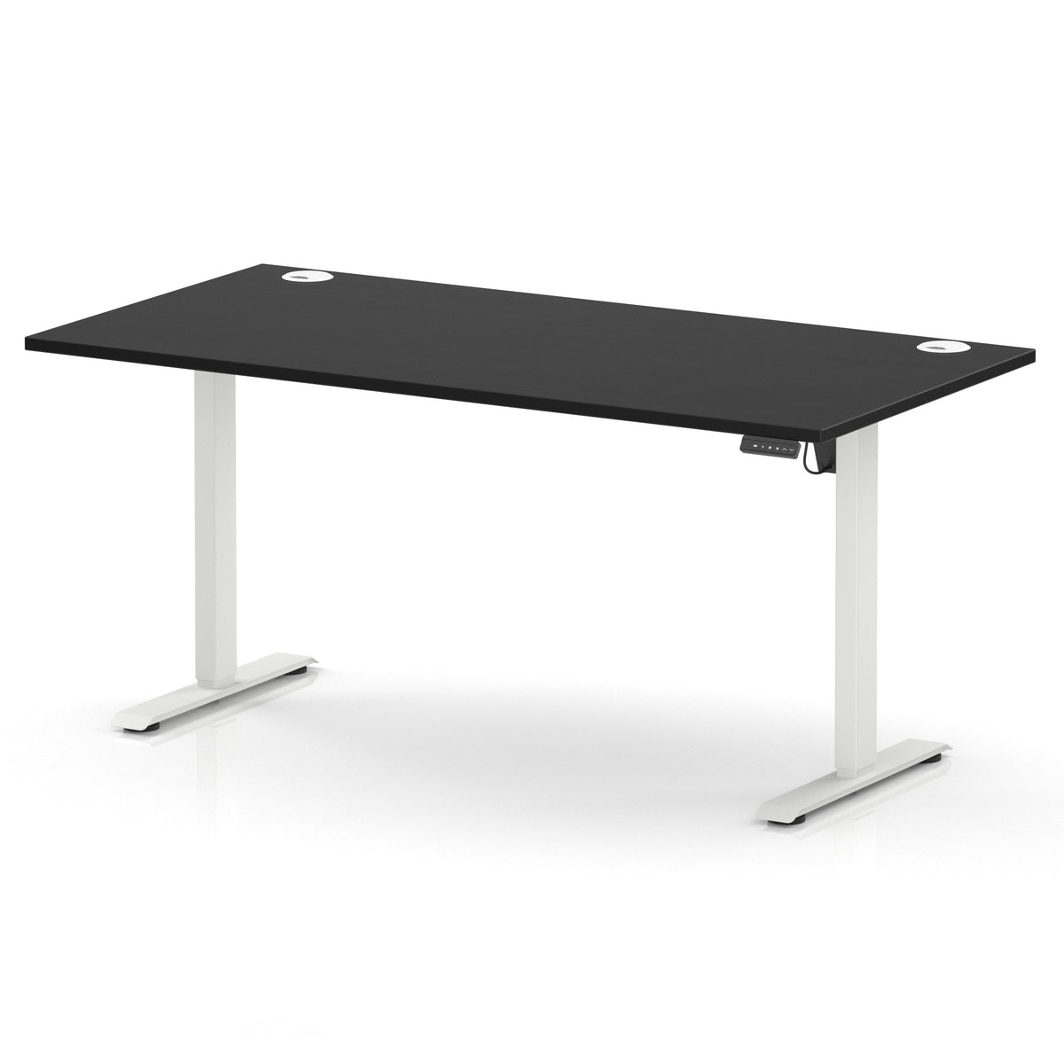 Dynamic Air Lite 1600mm desk in Black with white legs