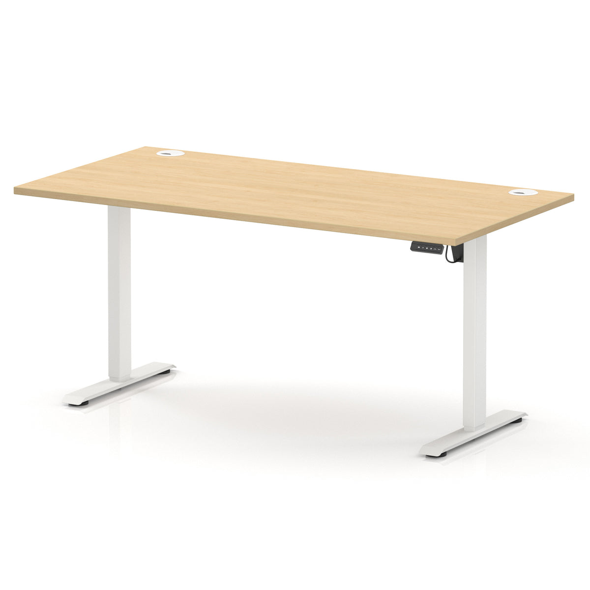 Dynamic Air Lite 1600mm desk in Maple with white legs