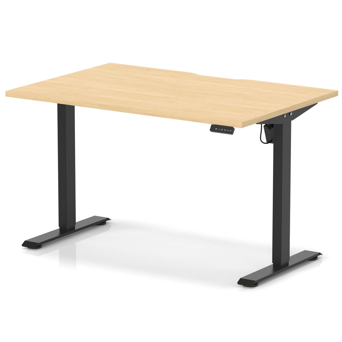 Dynamic Air Lite 1200mm scalloped edge desk in Maple with black legs