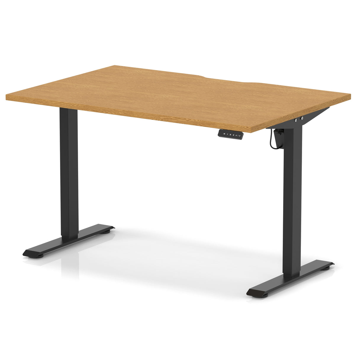 Dynamic Air Lite 1200mm scalloped edge desk in Oak with black legs