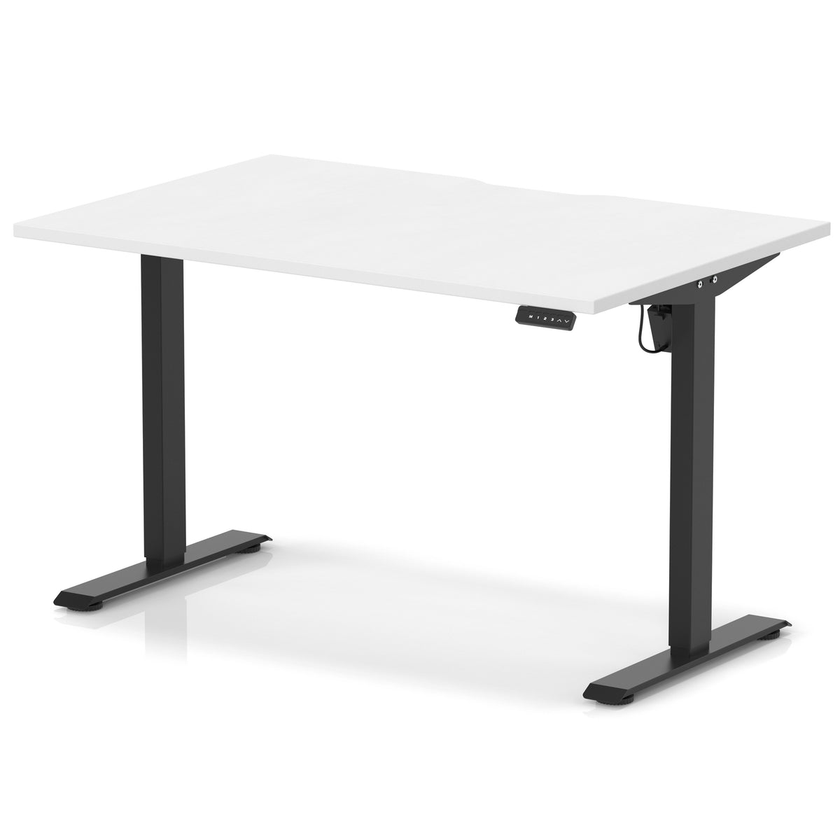 Dynamic Air Lite 1200mm scalloped edge desk in White with black legs