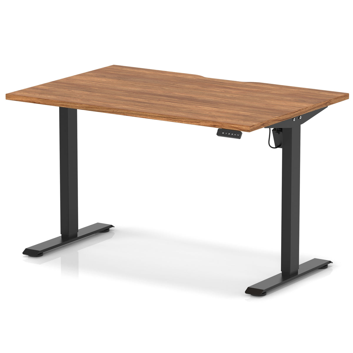 Dynamic Air Lite 1200mm scalloped edge desk in Walnut with black legs