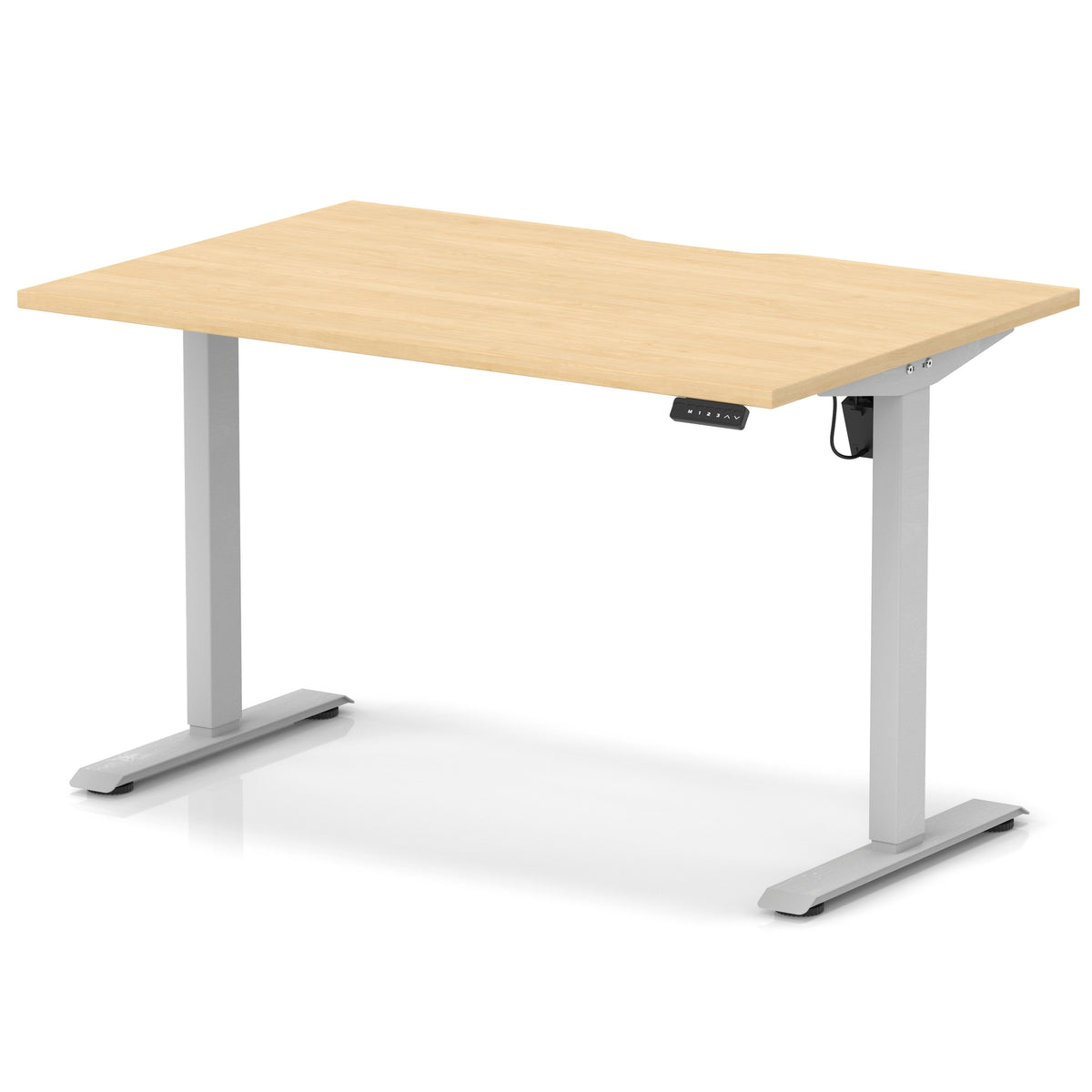 Dynamic Air Lite 1200mm scalloped edge desk in Maple with silver legs
