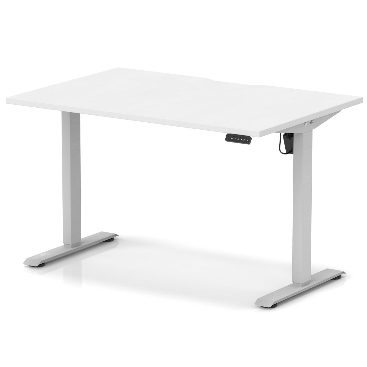 Dynamic Air Lite 1200mm scalloped edge desk in White with silver legs