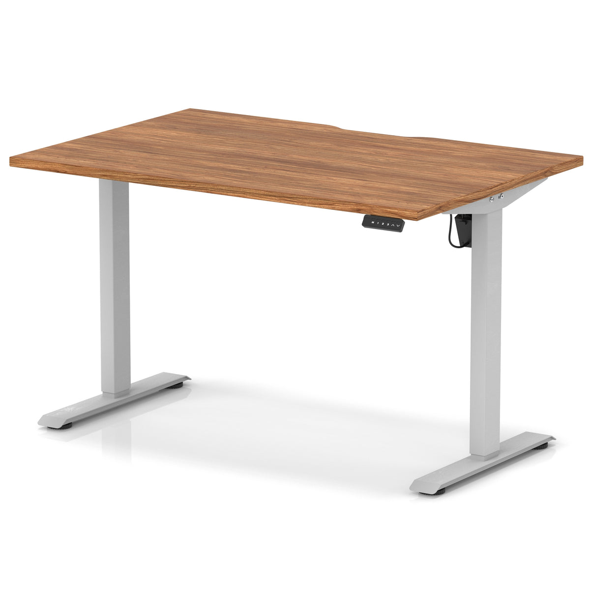 Dynamic Air Lite 1200mm scalloped edge desk in Walnut with silver legs