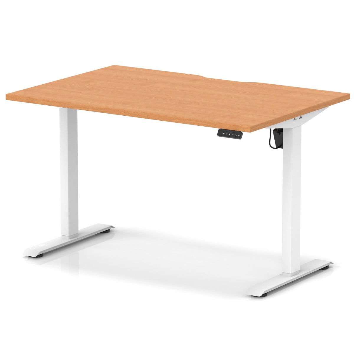 Dynamic Air Lite 1200mm scalloped edge desk in Beech with white legs